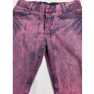 Y2K Marithe Francois Girbaud Blue Authentic X Pink Acid Wash Relaxed Jeans Sz 32